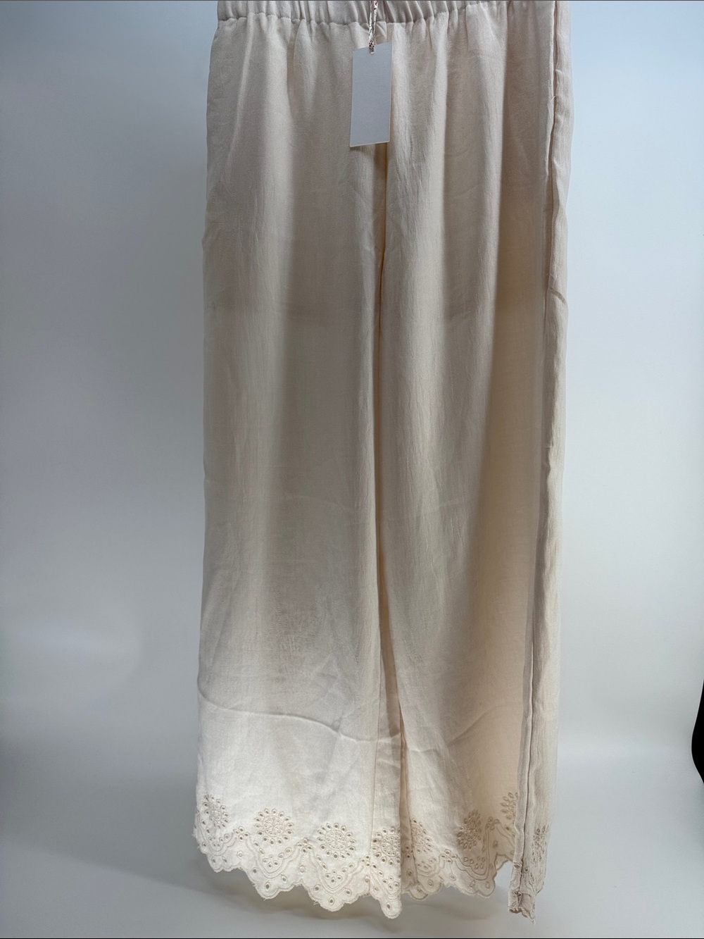 Wide Leg Cream Crochet-Hem Pants — Effortless Everyday Style